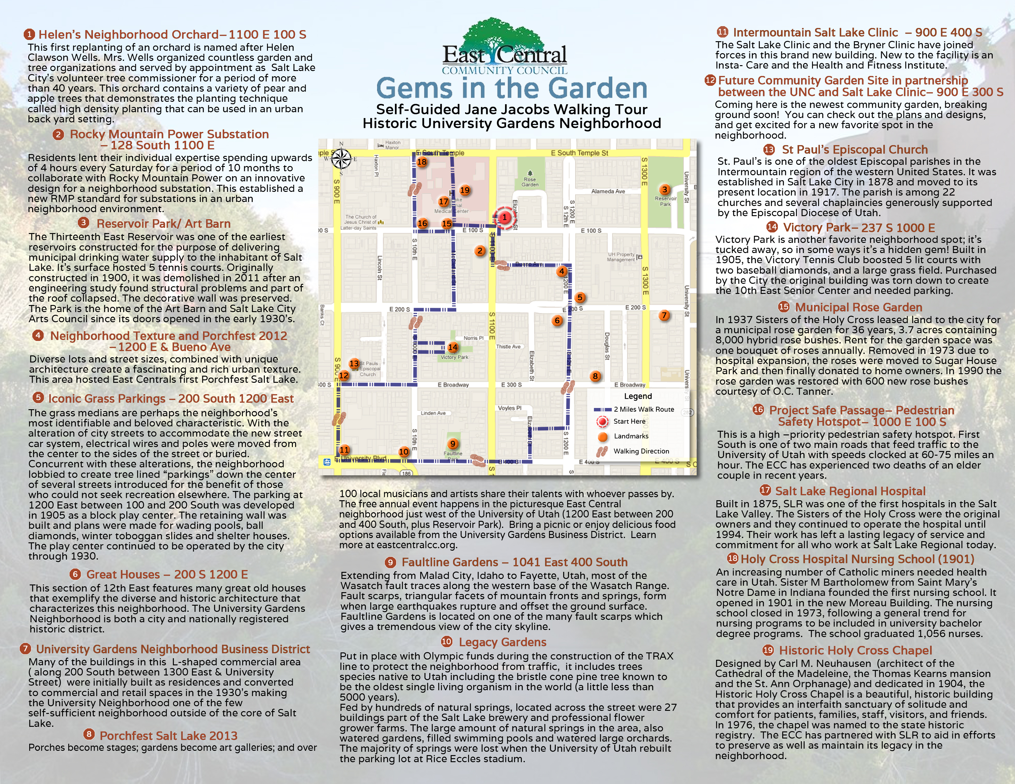 East Central Community Council Self Guided Walking Tour Brochure